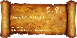 Dankó Vitold névjegykártya